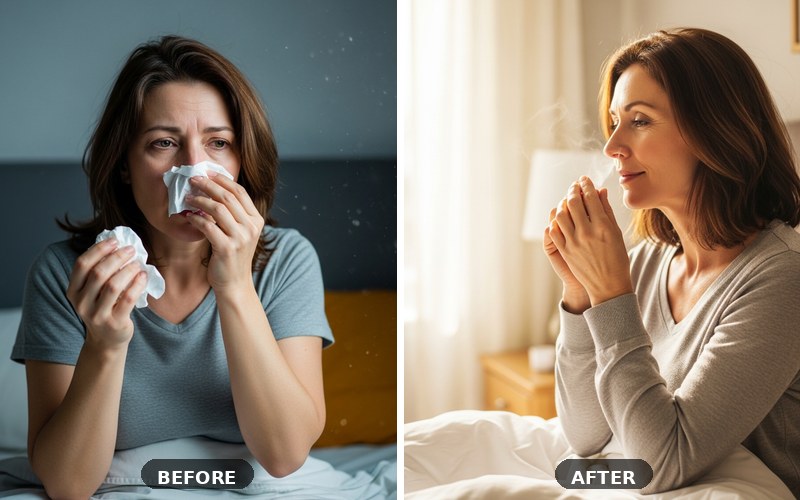 Before and after respiratory health transformation