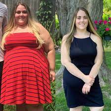 Before and after weight loss transformation