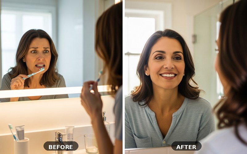 Oral health transformation results with Prodentim - Before and After
