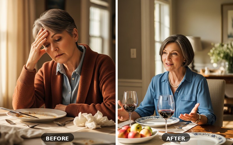 Before and after blood sugar health transformation